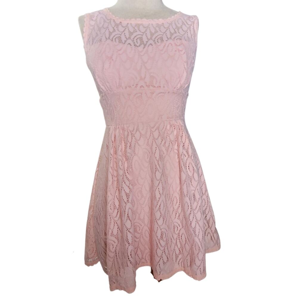B Darlin Pink Lace Mini Cocktail Dress Size 1